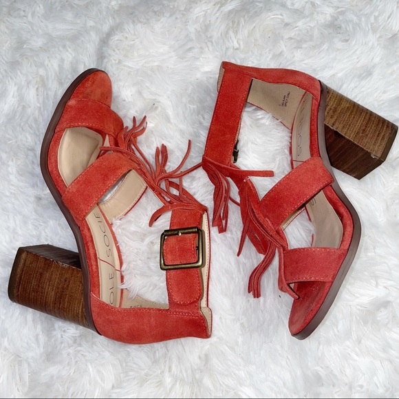 Sole society fringe block heel sandals - Picture 4 of 12